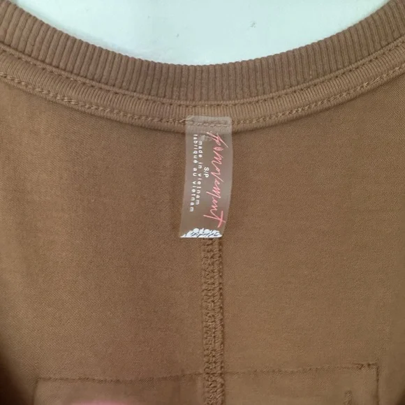 Free People Wide-Leg Scoop-Neck Jumpsuit in Caramel size S NWT - Picture 6 of 6